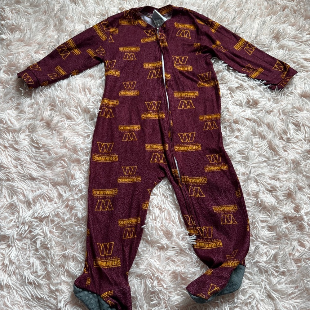Kids Burgundy Commanders One Piece